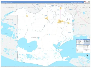 Vermilion County, LA Business Reference style ZIP Code wall map