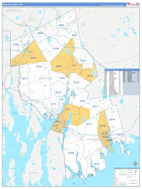 Bristol County, MA map