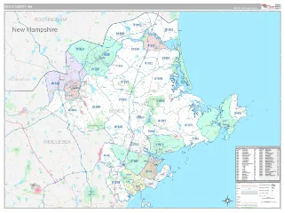 Essex County, MA Classic style ZIP Code wall map