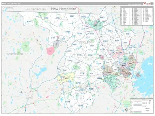 Middlesex County, MA Classic style ZIP Code wall map