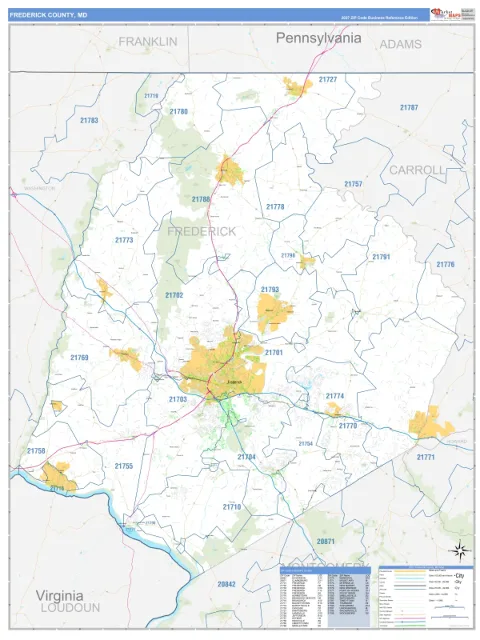 Frederick County, MD map