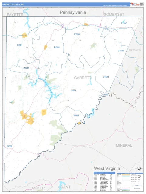 Garrett County, MD map