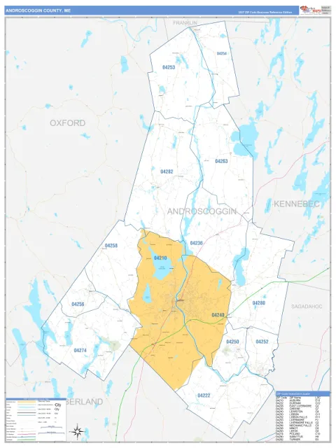Androscoggin County, ME map