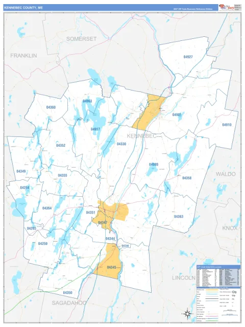 Kennebec County, ME map