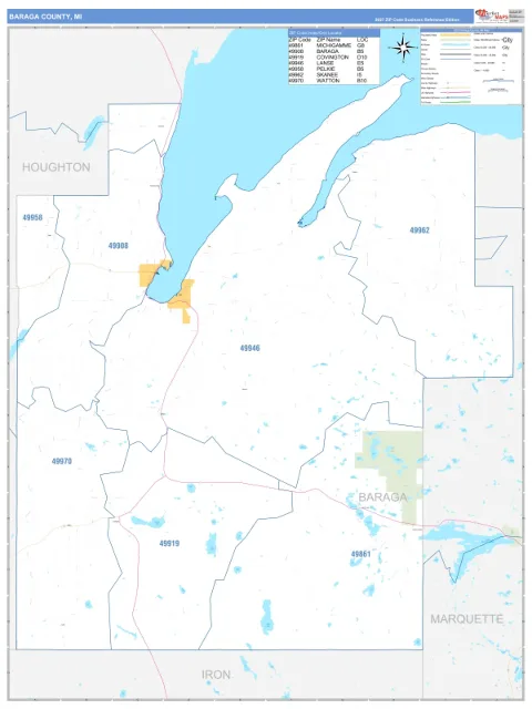 Baraga County, MI map