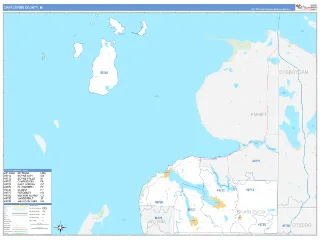 Charlevoix County, MI Business Reference style ZIP Code wall map