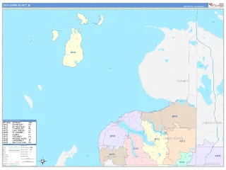 Charlevoix County, MI ColorCast style ZIP Code wall map