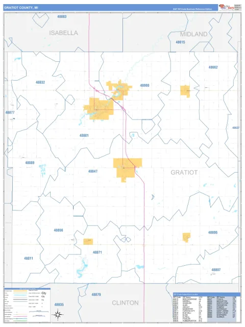 Gratiot County, MI map