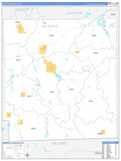 Hillsdale County, MI map