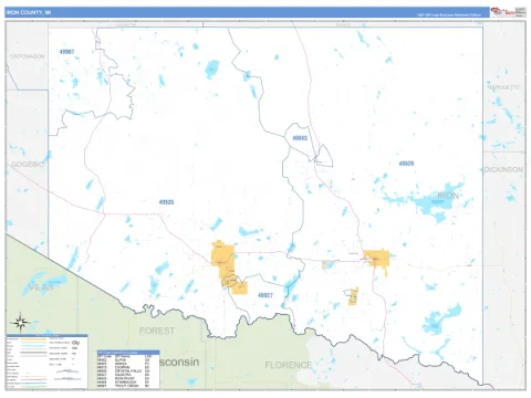 Iron County, MI map