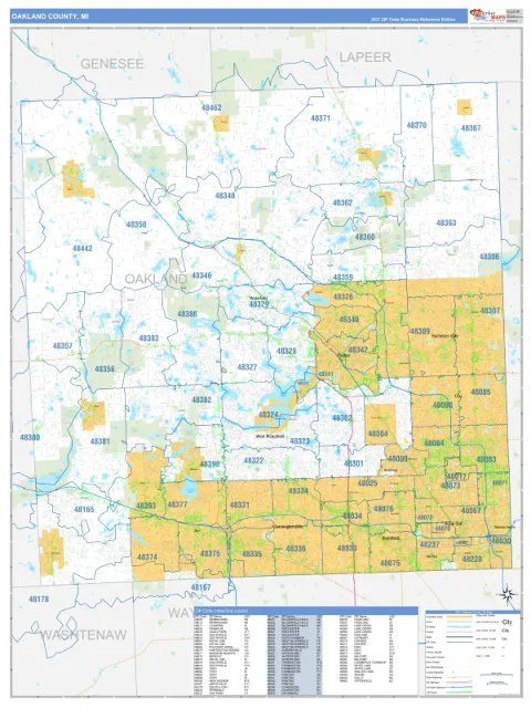 Oakland County, MI map