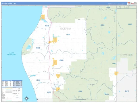 Oceana County, MI map