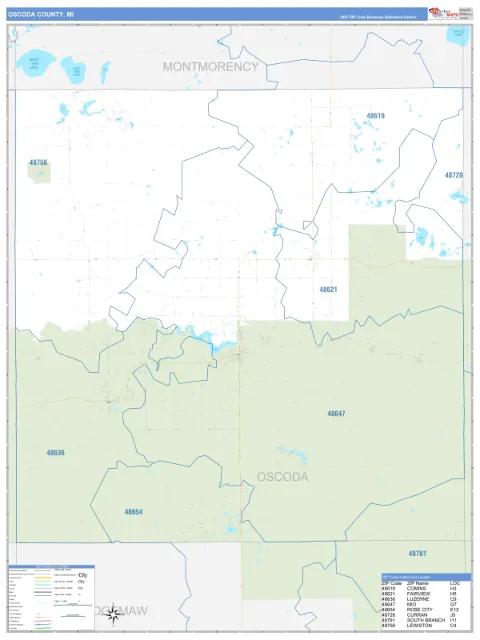 Oscoda County, MI map