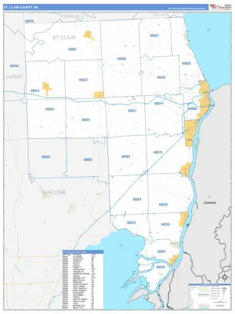 St. Clair County, MI map