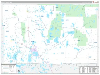 Becker County, MN Classic style ZIP Code wall map