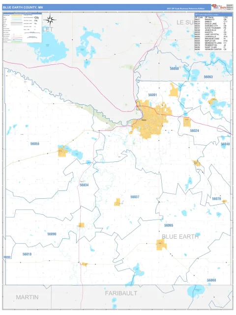 Blue Earth County, MN map
