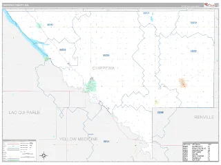 Chippewa County, MN Classic style ZIP Code wall map