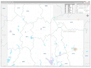 Cottonwood County, MN Classic style ZIP Code wall map