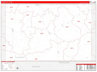 Fillmore County, MN RedLine style ZIP Code wall map