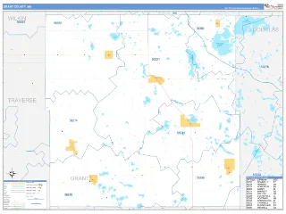 Grant County, MN Business Reference style ZIP Code wall map