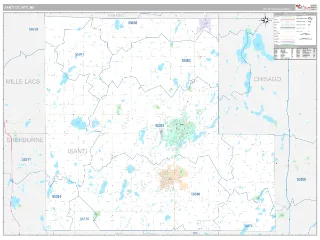Isanti County, MN Classic style ZIP Code wall map