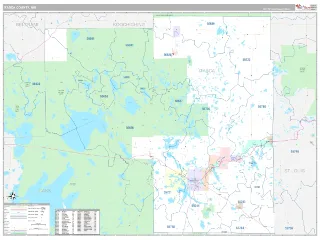 Itasca County, MN Classic style ZIP Code wall map