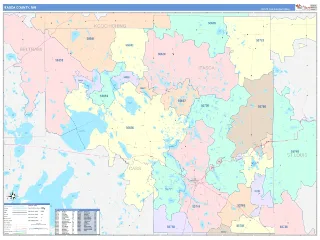 Itasca County, MN ColorCast style ZIP Code wall map