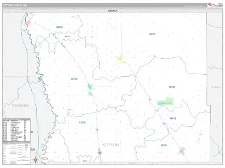 Kittson County, MN Classic style ZIP Code wall map