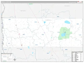 Marshall County, MN Classic style ZIP Code wall map
