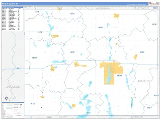 Martin County, MN Business Reference style ZIP Code wall map