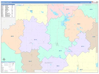 Murray County, MN ColorCast style ZIP Code wall map