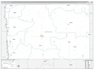 Norman County, MN Classic style ZIP Code wall map
