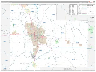 Olmsted County, MN Classic style ZIP Code wall map