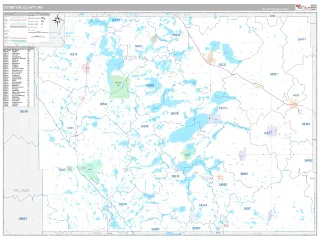 Otter Tail County, MN Classic style ZIP Code wall map