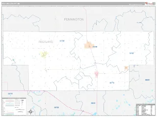 Red Lake County, MN Classic style ZIP Code wall map