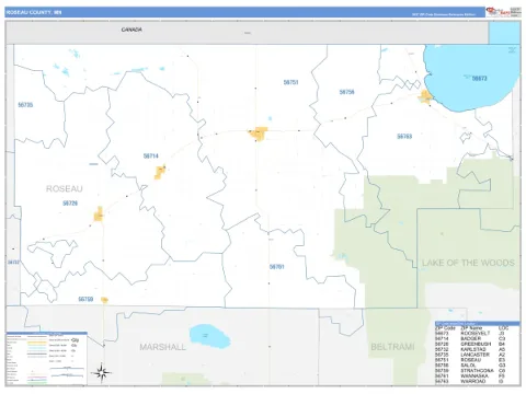 Roseau County, MN map