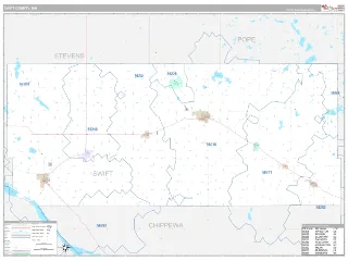 Swift County, MN Classic style ZIP Code wall map