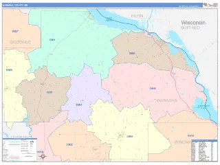 Wabasha County, MN ColorCast style ZIP Code wall map