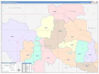 Yellow Medicine County, MN ColorCast style ZIP Code wall map