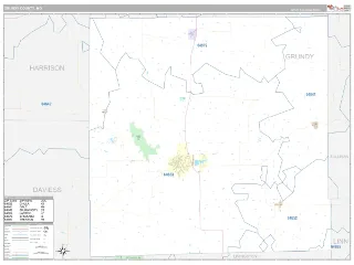 Grundy County, MO Classic style ZIP Code wall map