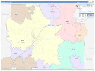 Laclede County, MO ColorCast style ZIP Code wall map