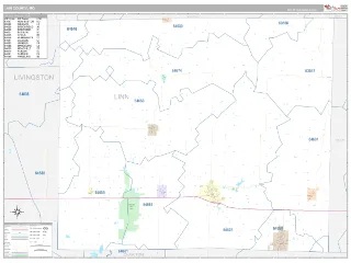 Linn County, MO Classic style ZIP Code wall map