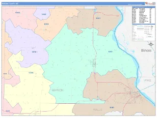 Marion County, MO ColorCast style ZIP Code wall map