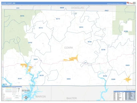 Ozark County, MO map
