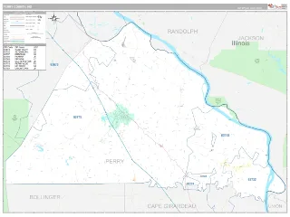 Perry County, MO Classic style ZIP Code wall map