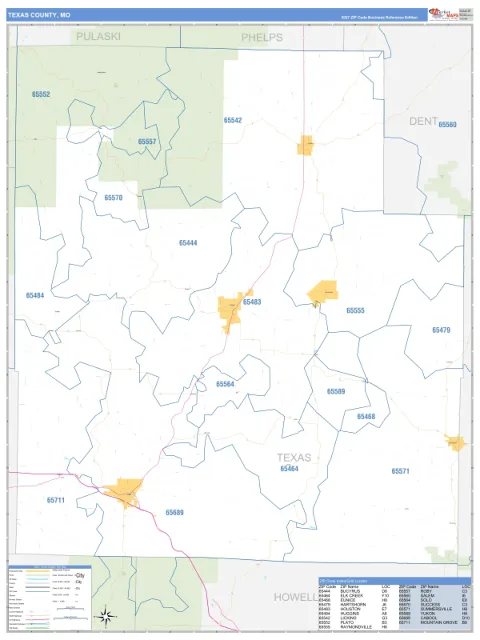 Texas County, MO map