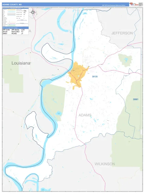 Adams County, MS map