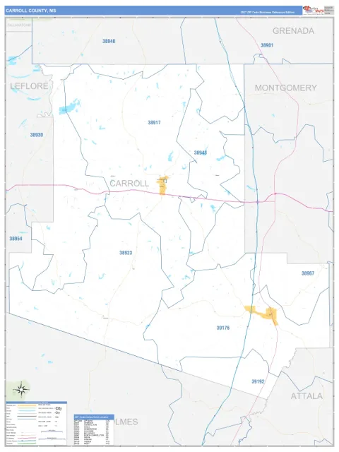 Carroll County, MS map
