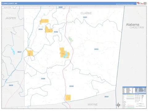 Clarke County, MS map