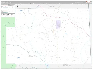 George County, MS Classic style ZIP Code wall map